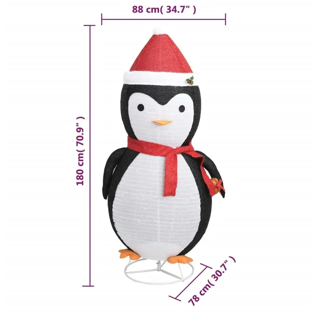 Decorative Christmas Snow Penguin Figure LED Luxury Fabric 180cm 329764