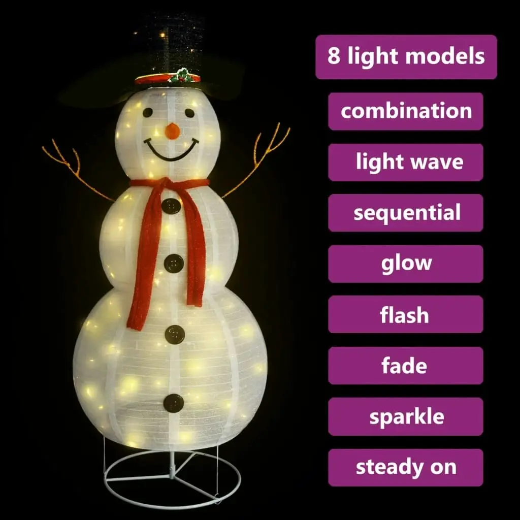 Decorative Christmas Snowman Figure LED Luxury Fabric 180cm 329762