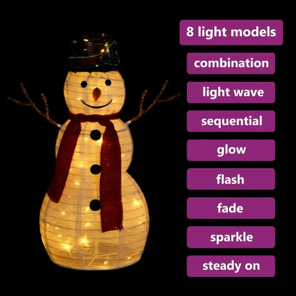 Decorative Christmas Snowman Figure with LED Luxury Fabric 60cm 329759