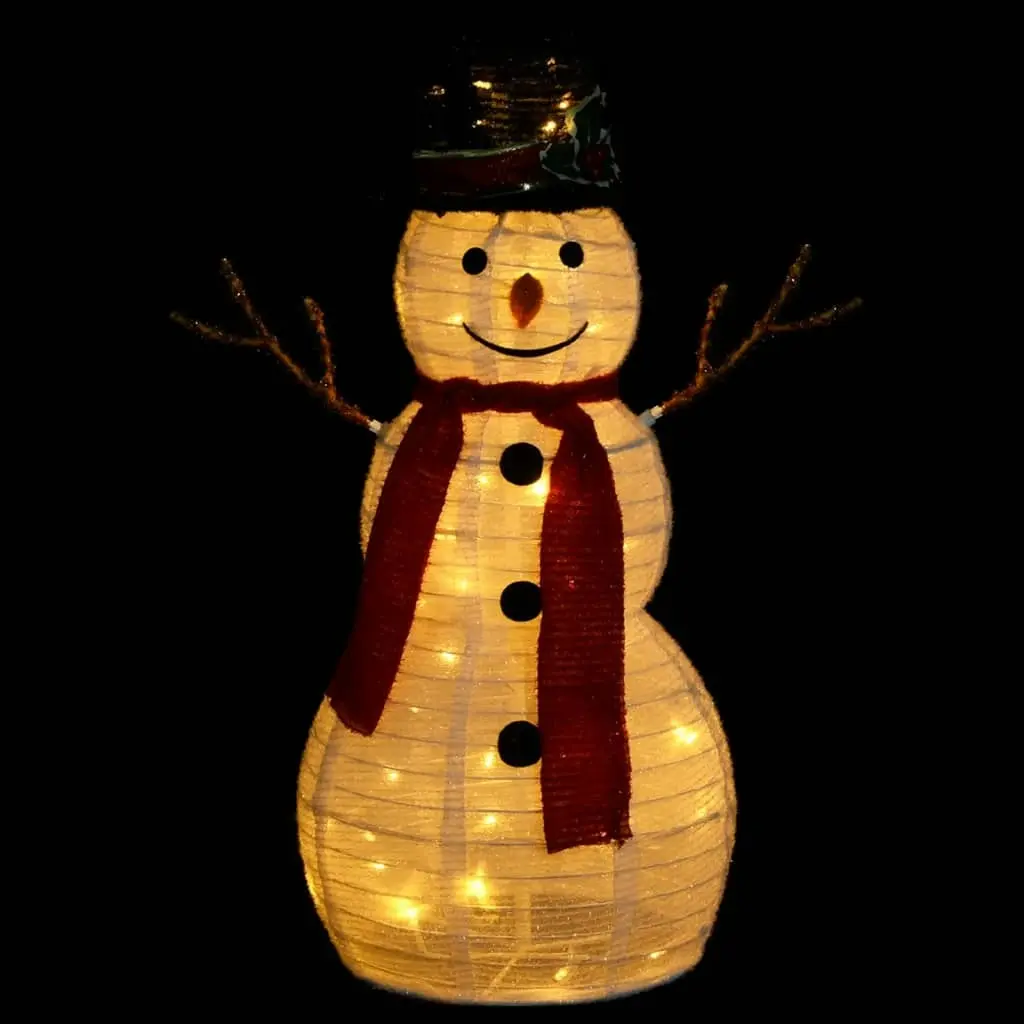 Decorative Christmas Snowman Figure with LED Luxury Fabric 60cm 329759