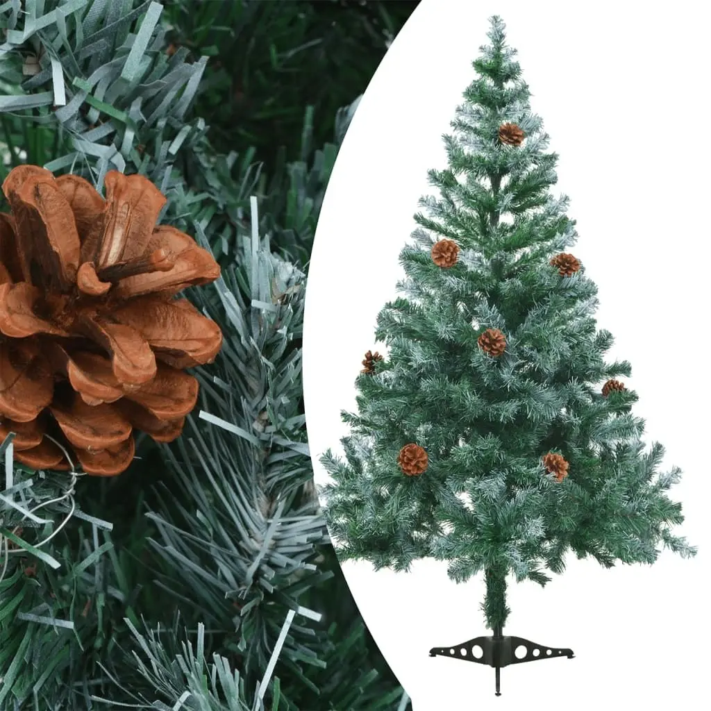 Frosted Pre-lit Christmas Tree with Pinecones 150 cm 3077441