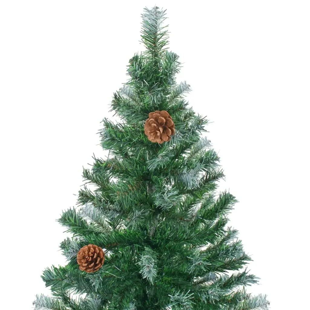 Frosted Pre-lit Christmas Tree with Pinecones 150 cm 3077441