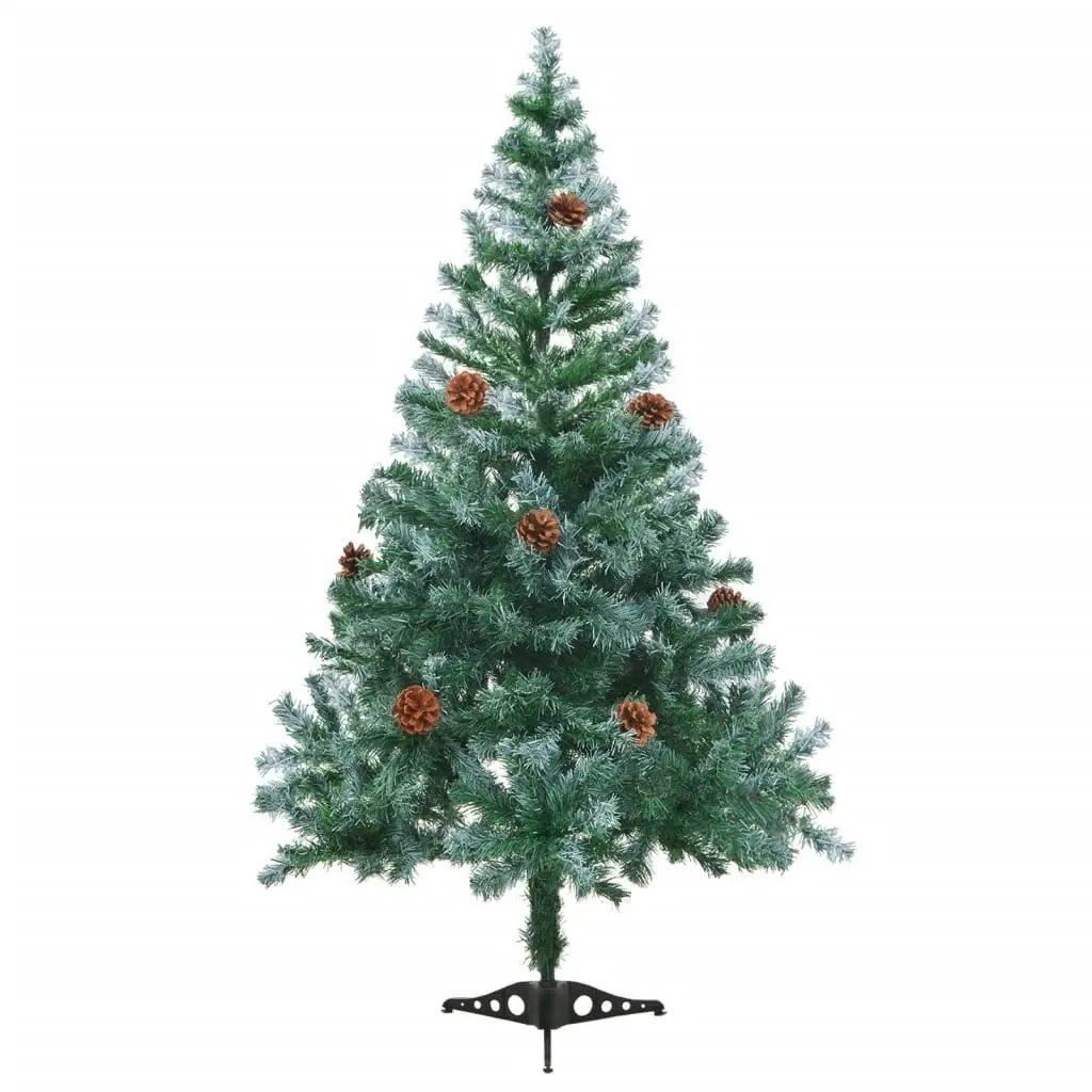 Frosted Pre-lit Christmas Tree with Ball Set Pinecones 150 cm 3077699