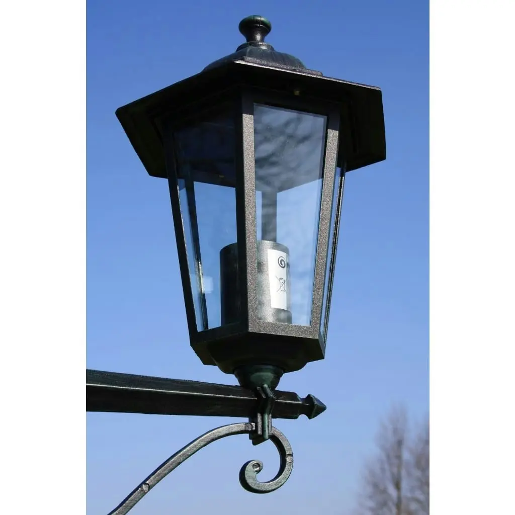 Garden Light Post 3-arms 215 cm Dark Green/Black Aluminium 40246