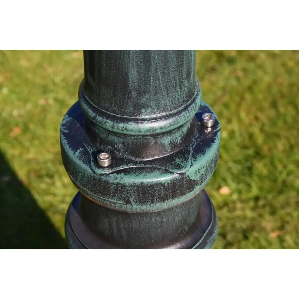 Garden Light Post 3-arms 215 cm Dark Green/Black Aluminium 40246