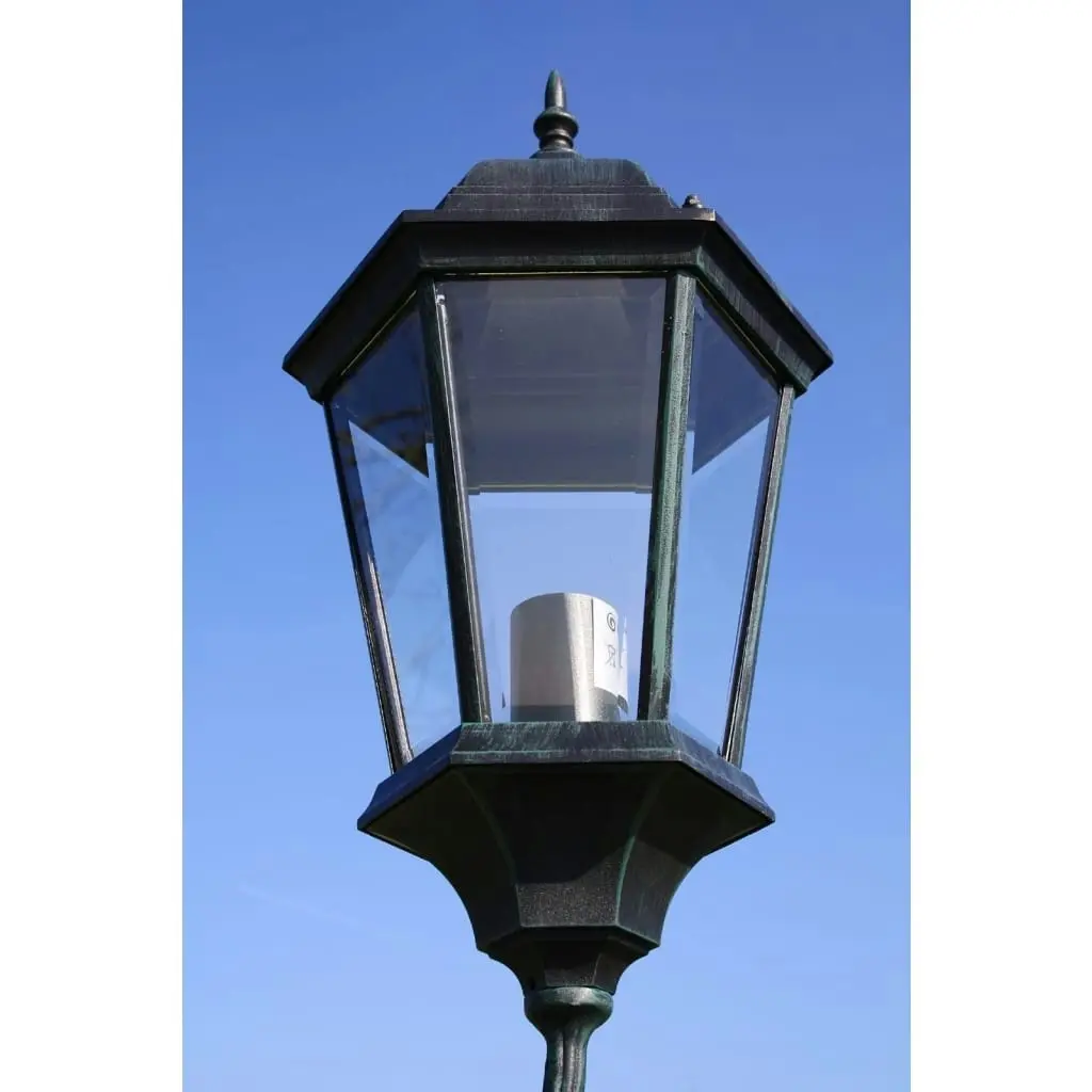 Garden Light Post 3-arms 230 cm Dark Green/Black Aluminium 40243