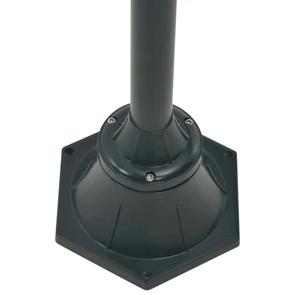 Garden Post Light E27 220 cm Aluminium 2-Lantern Dark Green 44217