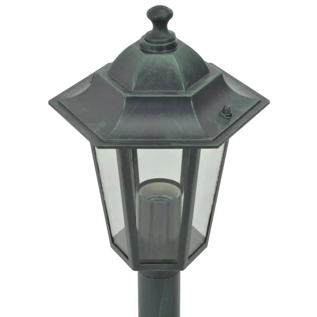 Garden Post Lights 6 pcs E27 110 cm Aluminium Dark Green 44214