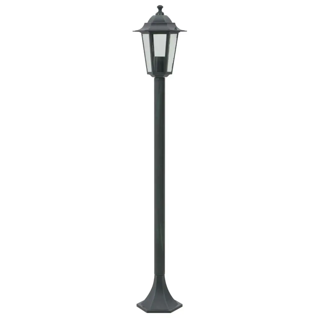 Garden Post Lights 6 pcs E27 110 cm Aluminium Dark Green 44214