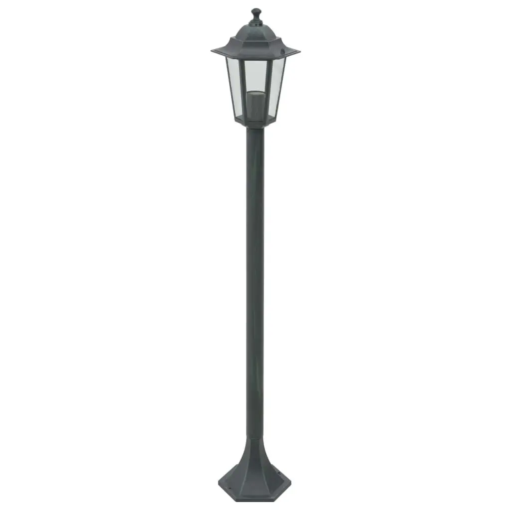 Garden Post Lights 6 pcs E27 110 cm Aluminium Dark Green 44214