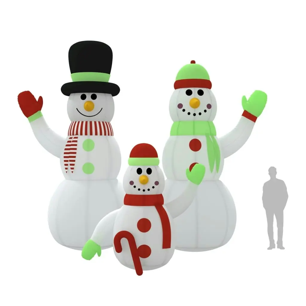 Inflatable Snowman Family with LEDs 500 cm 345389