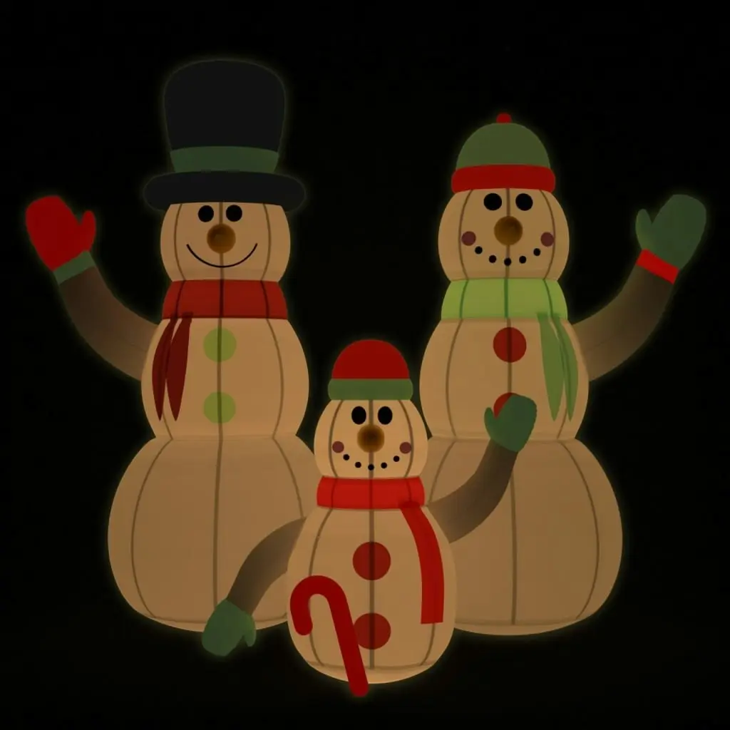 Inflatable Snowman Family with LEDs 500 cm 345389