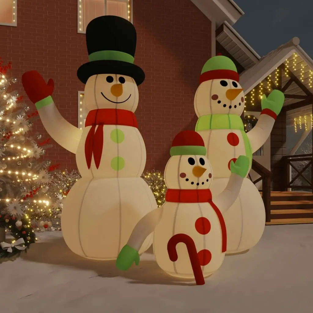 Inflatable Snowman Family with LEDs 500 cm 345389