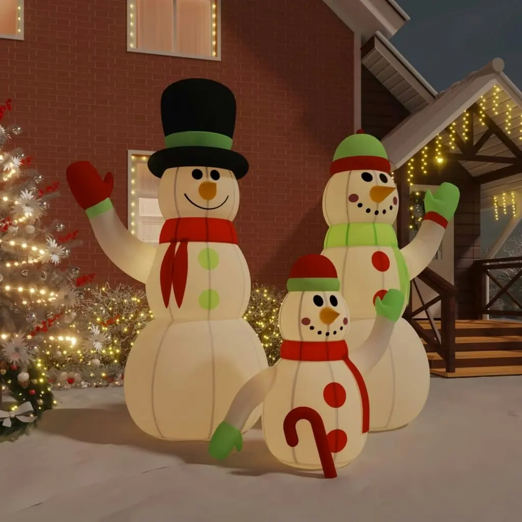 Inflatable Snowman Family with LEDs 360 cm 345386