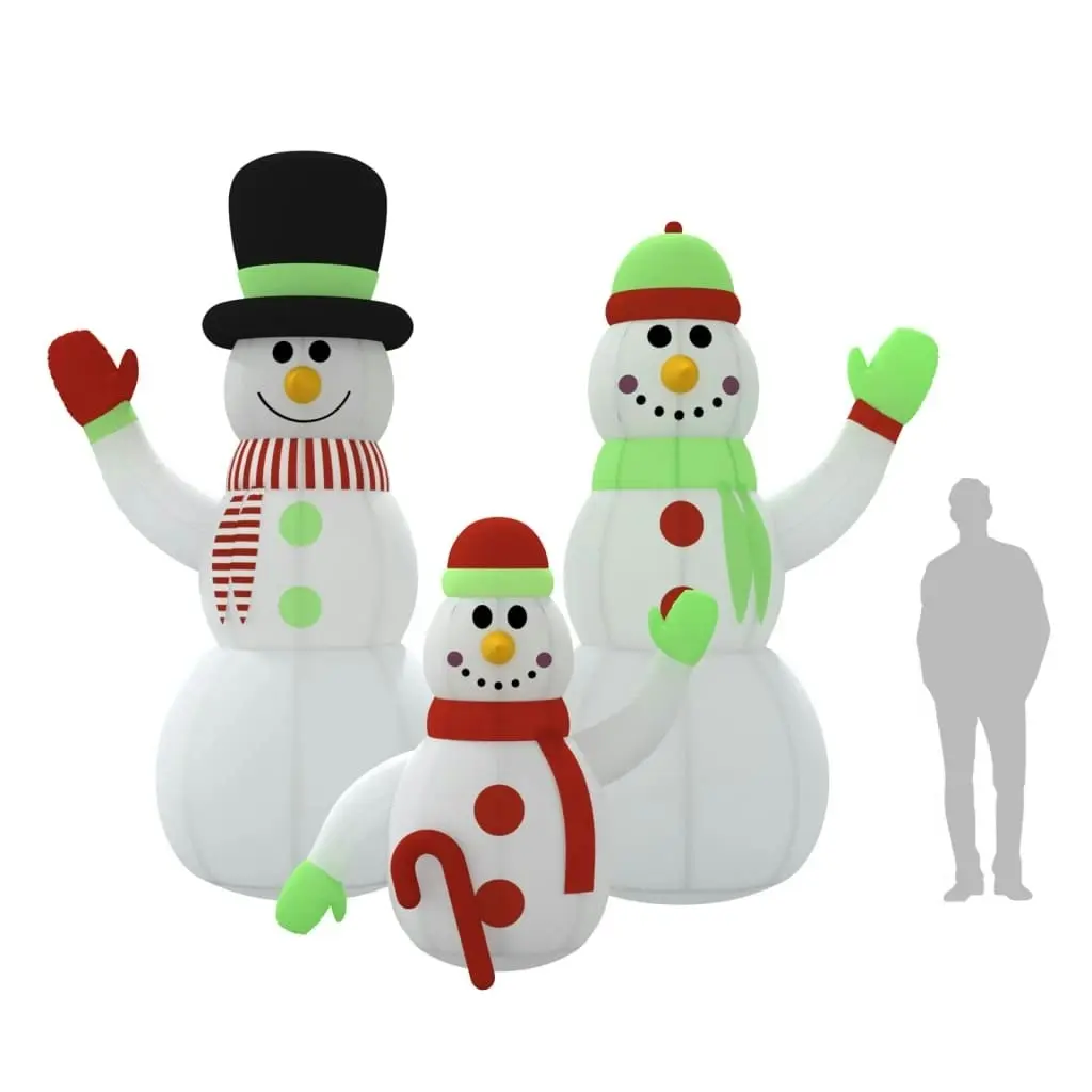 Inflatable Snowman Family with LEDs 360 cm 345386