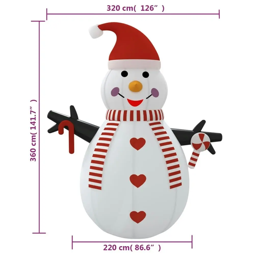 Inflatable Snowman with LEDs 360 cm 345380