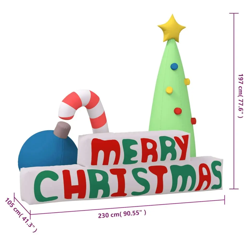 Inflatable "Merry Christmas" Decoration LED 197 cm 345298