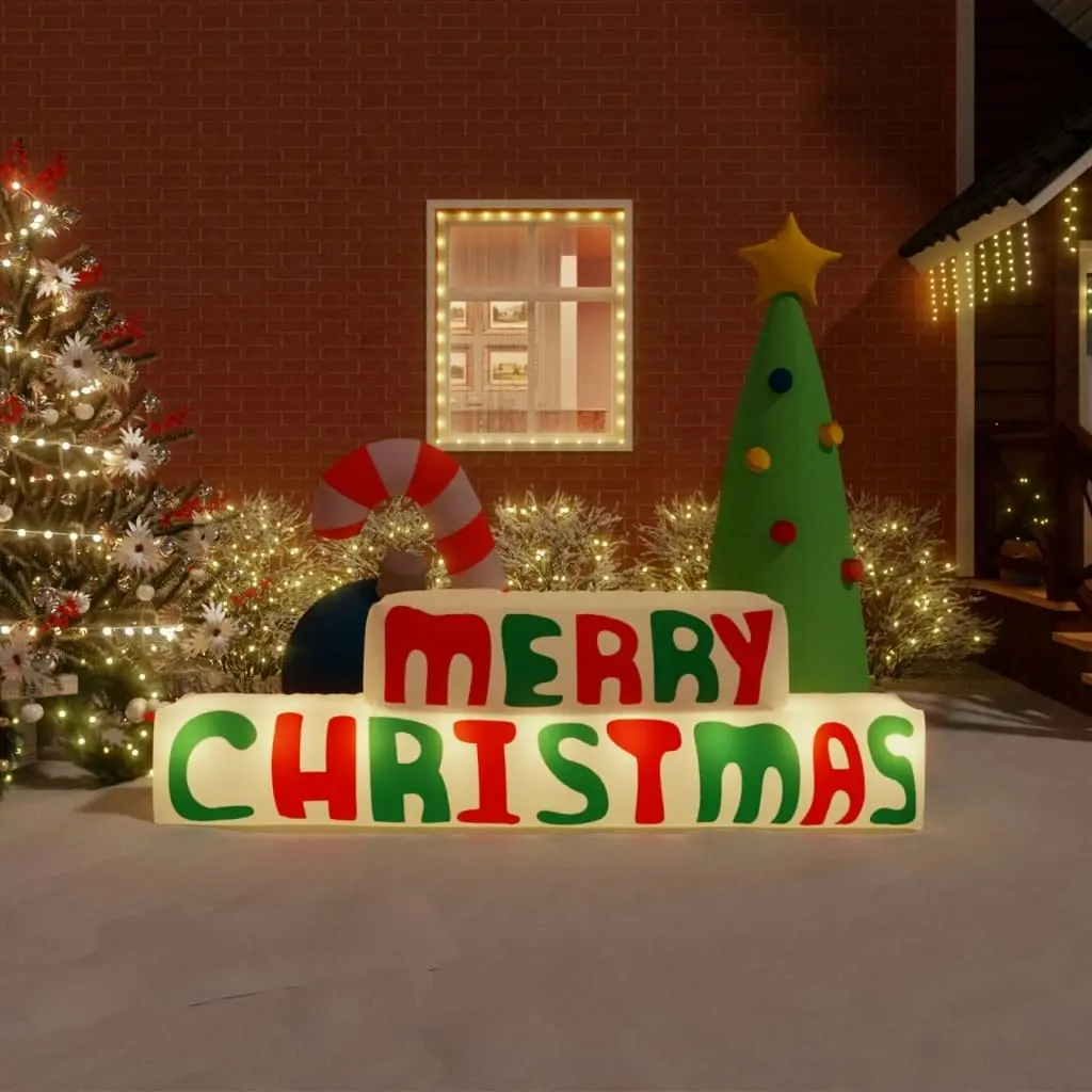 Inflatable "Merry Christmas" Decoration LED 197 cm 345298