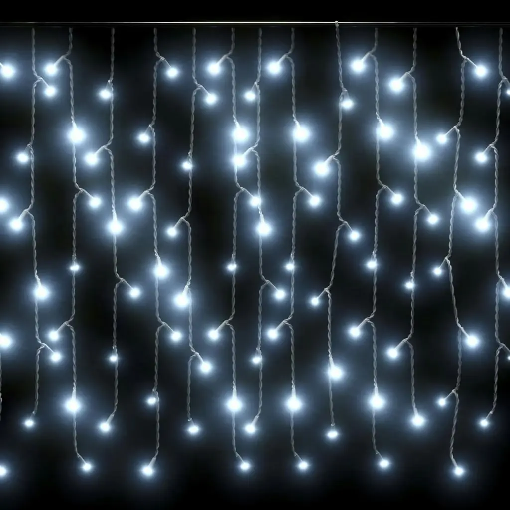 LED Curtain Icicle Lights 10m 400 LED Cold White 8 Function 328911