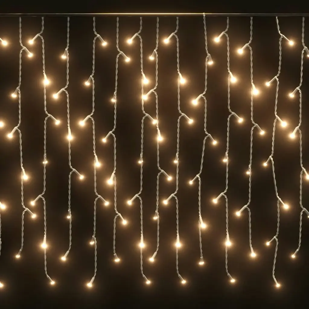 LED Curtain Icicle Lights 10m 400 LED Warm White 8 Function 328908