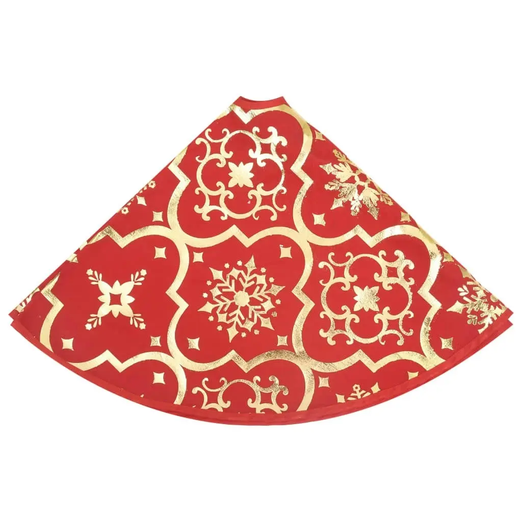 Luxury Christmas Tree Skirt with Sock Red 90 cm Fabric 330275