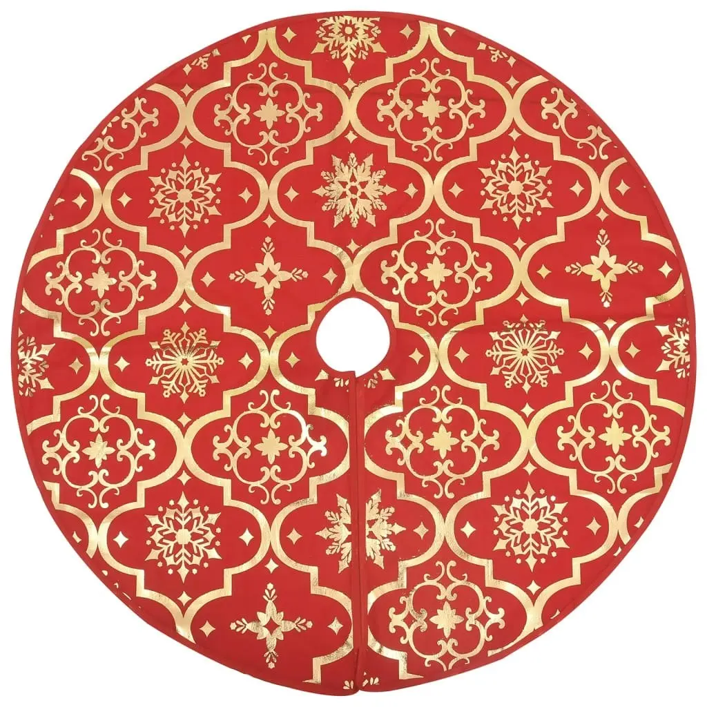 Luxury Christmas Tree Skirt with Sock Red 90 cm Fabric 330275