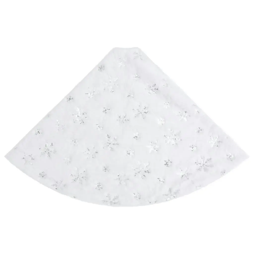 Luxury Christmas Tree Skirt White 122 cm Faux Fur 330273