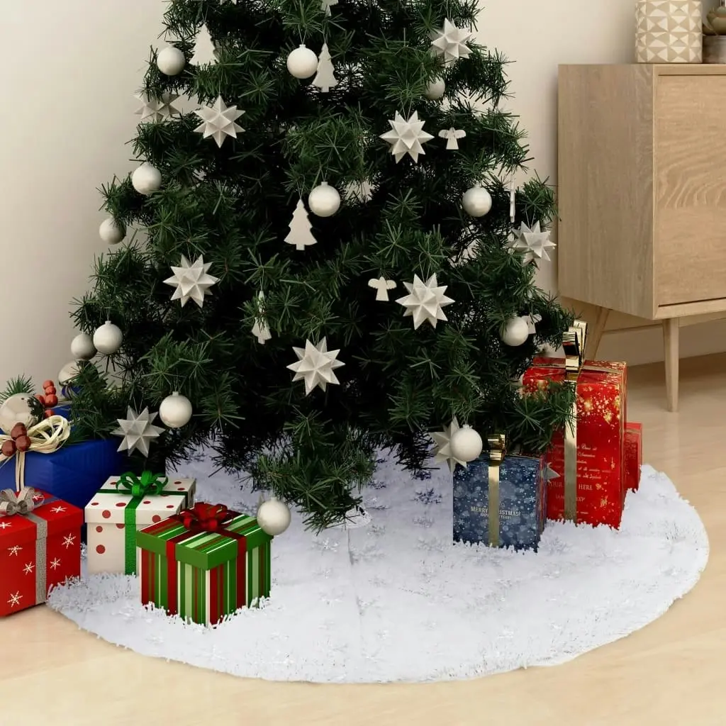 Luxury Christmas Tree Skirt White 122 cm Faux Fur 330273