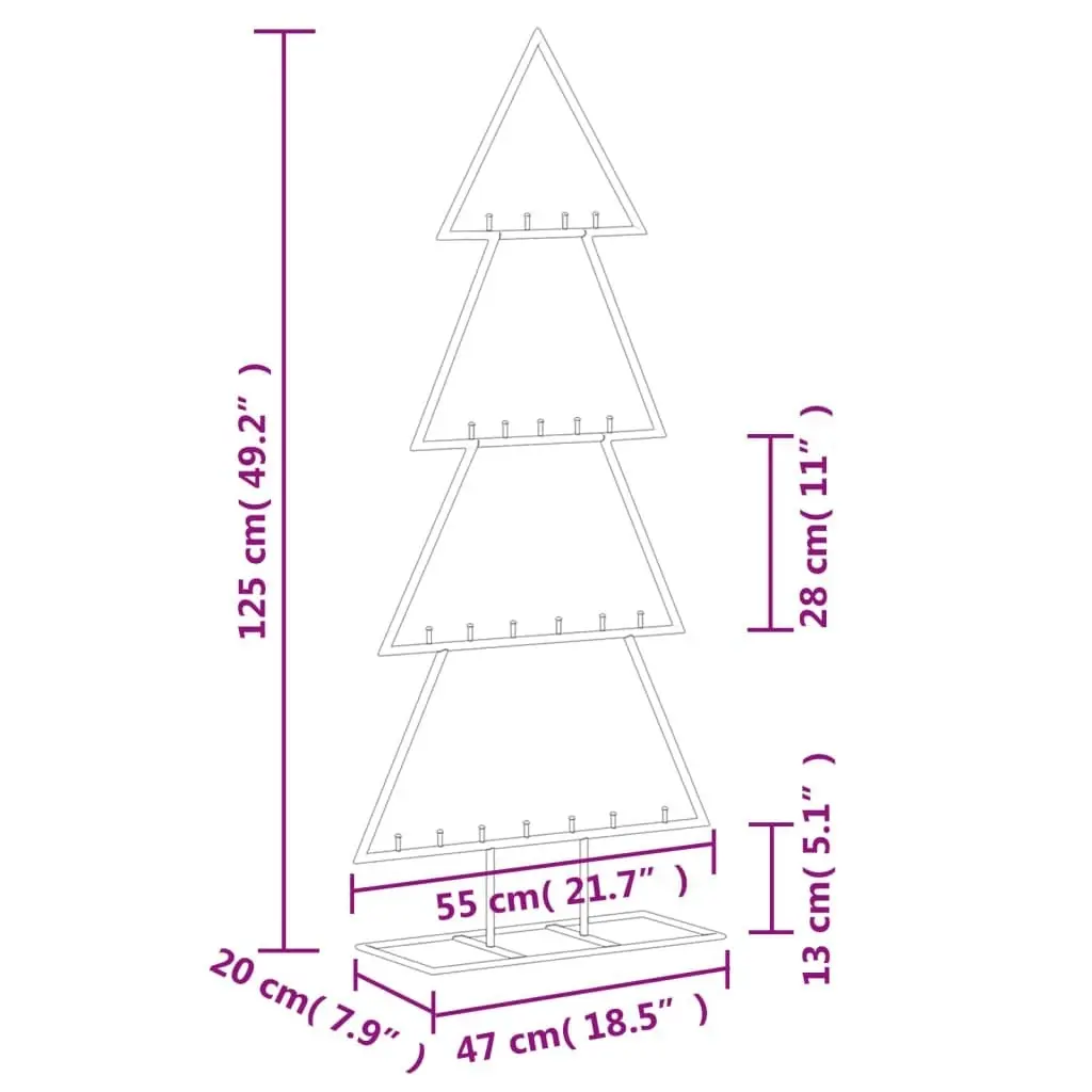 Metal Christmas Tree for Decoration Black 125 cm 359593