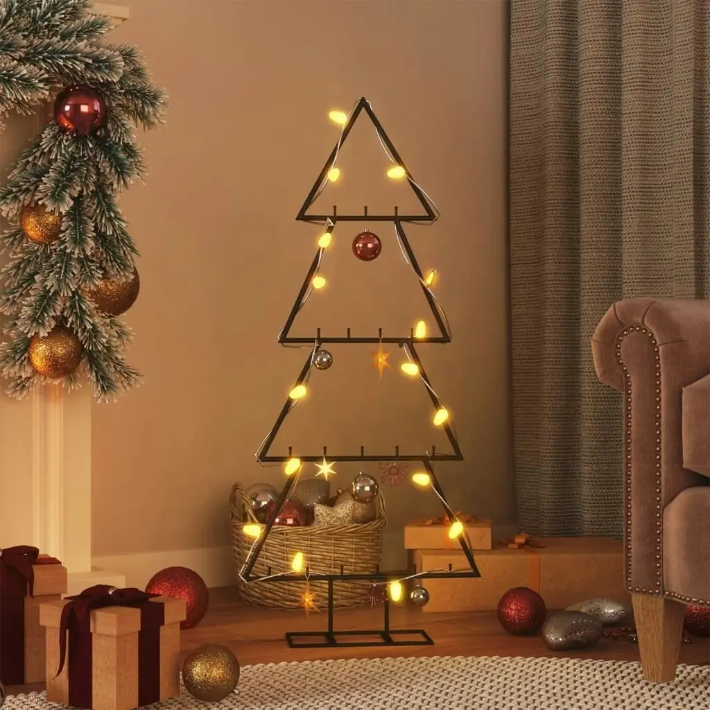 Metal Christmas Tree for Decoration Black 125 cm 359593