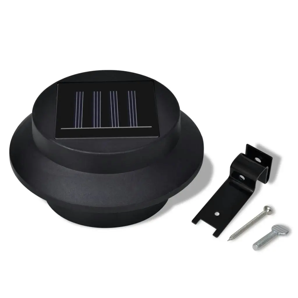 Outdoor Solar Lamp Set 6 pcs Fence Light Gutter Light Black 41180