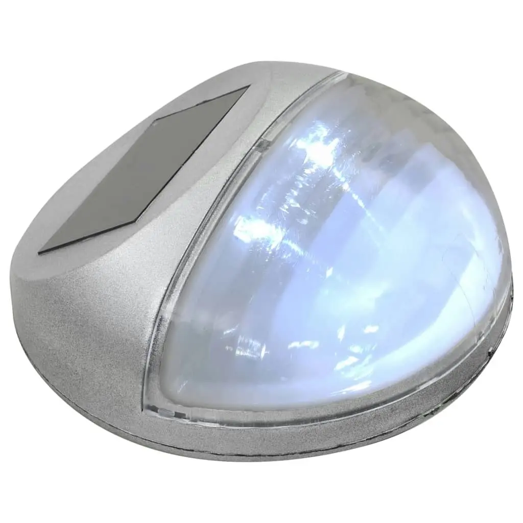 Outdoor Solar Wall Lamps LED 12 pcs Round Silver 44473