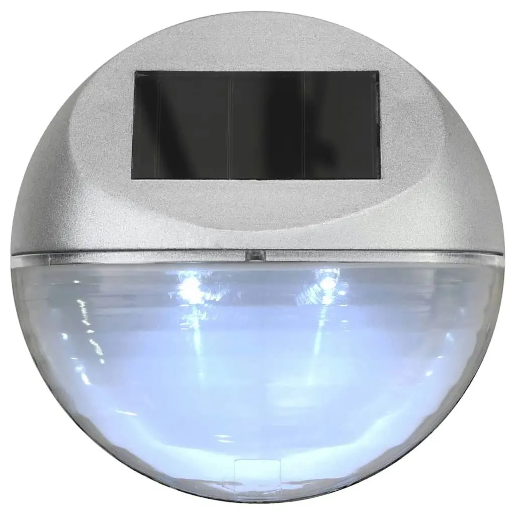 Outdoor Solar Wall Lamps LED 12 pcs Round Silver 44473