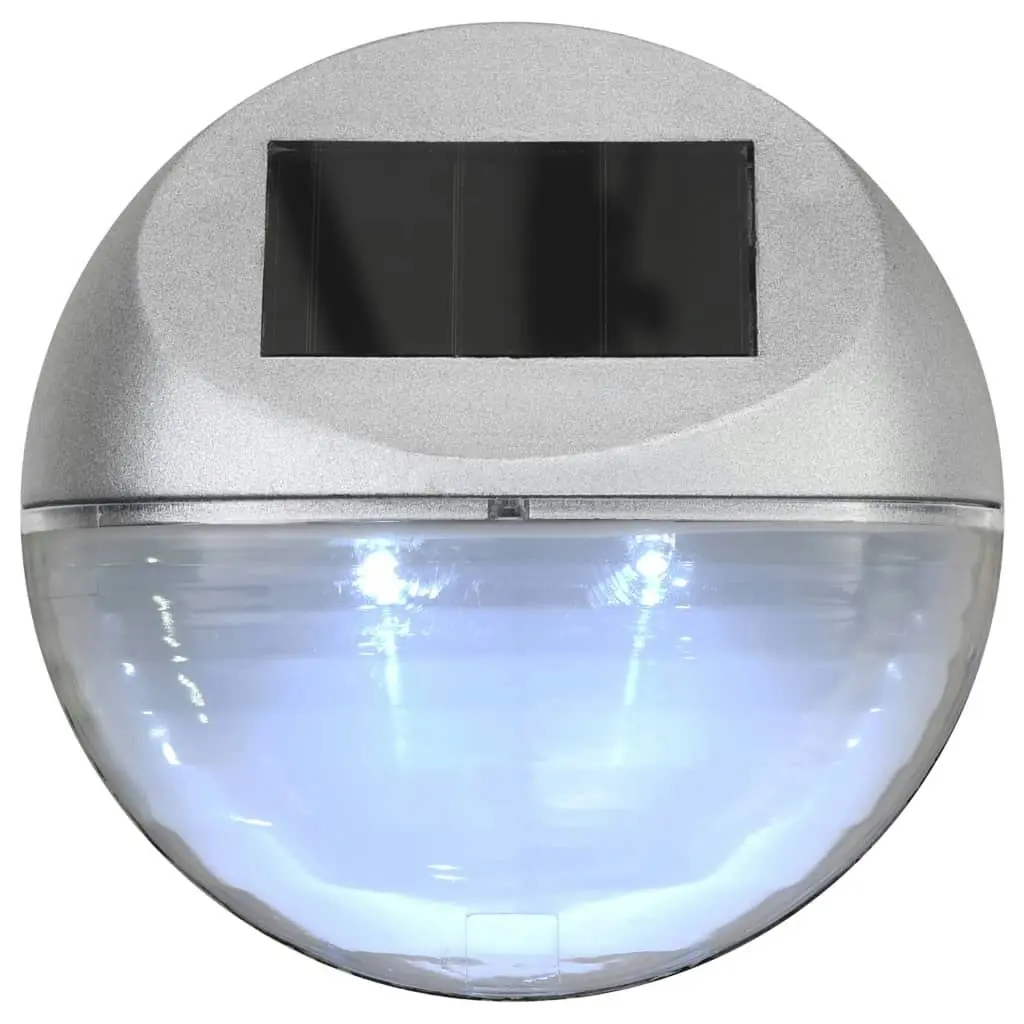 Outdoor Solar Wall Lamps LED 24 pcs Round Silver 277140