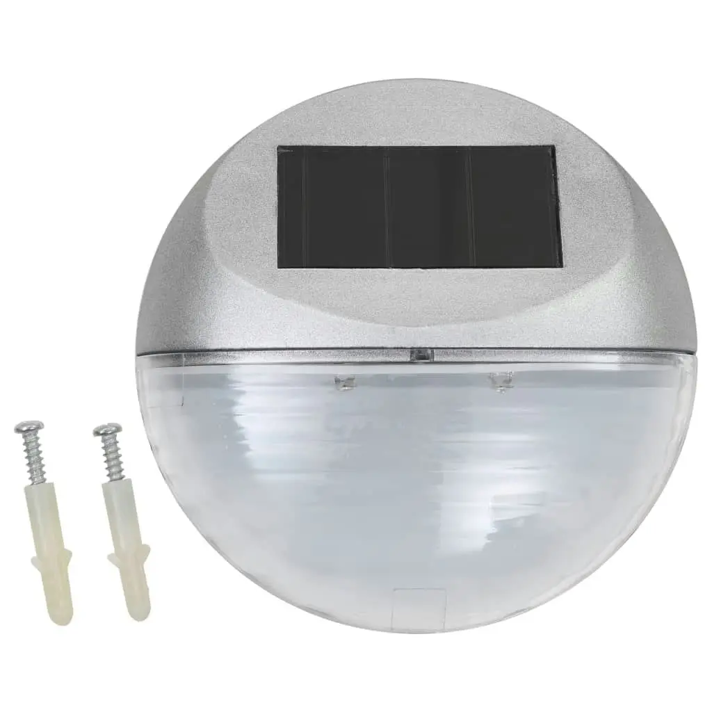 Outdoor Solar Wall Lamps LED 24 pcs Round Silver 277140