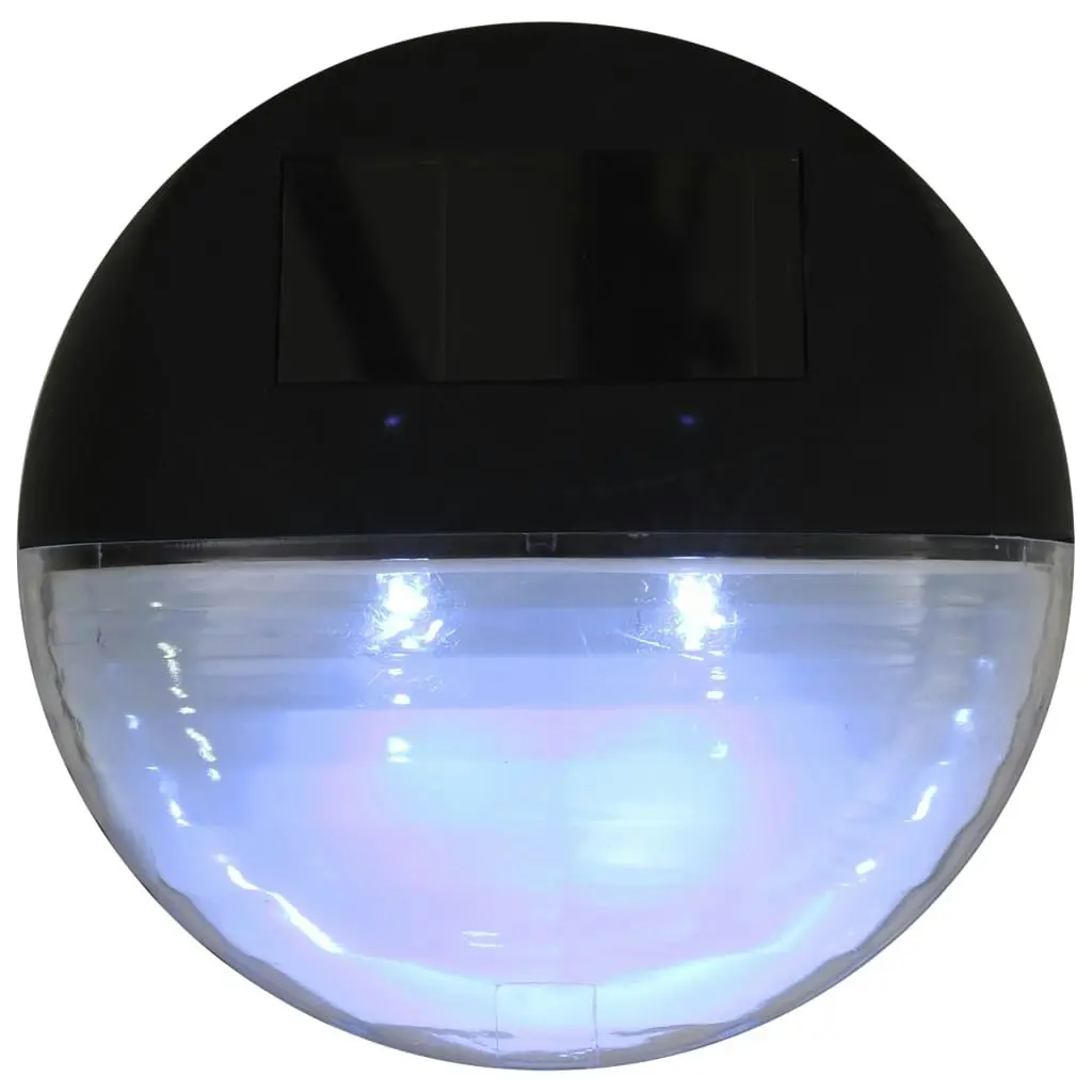 Outdoor Solar Wall Lamps LED 12 pcs Round Black 44472