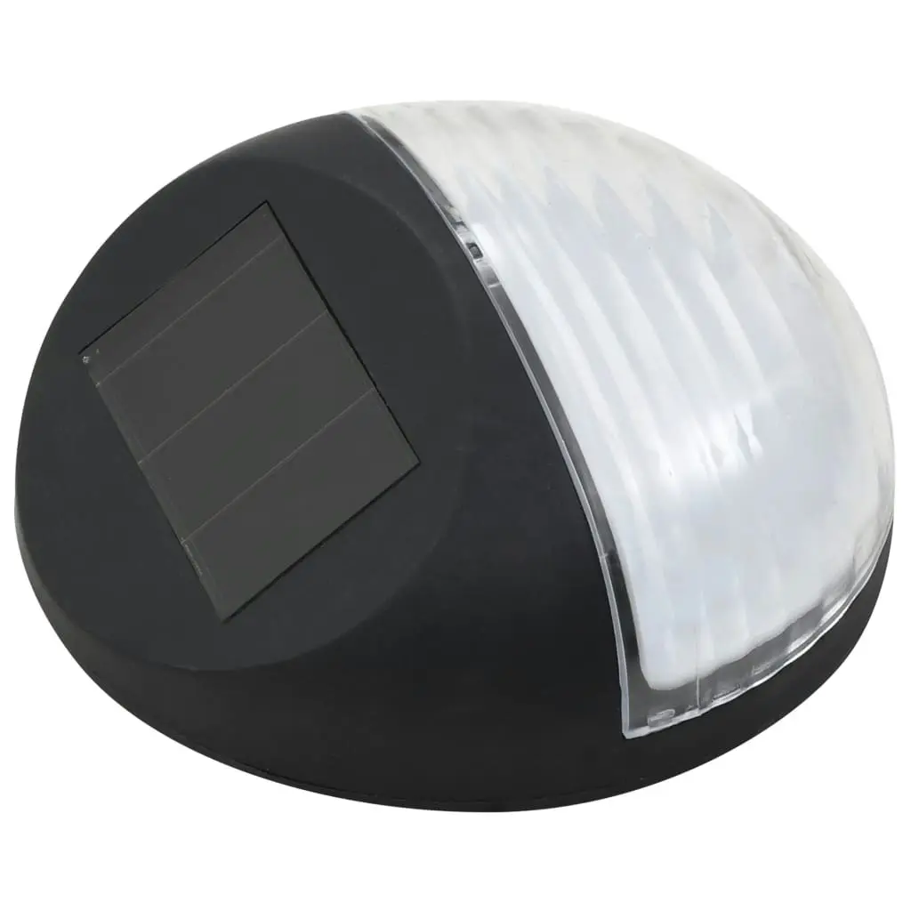 Outdoor Solar Wall Lamps LED 12 pcs Round Black 44472