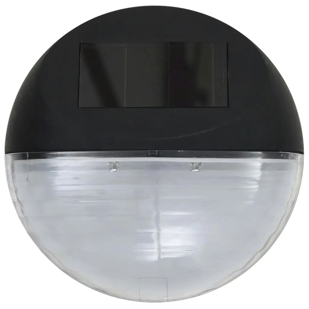 Outdoor Solar Wall Lamps LED 12 pcs Round Black 44472