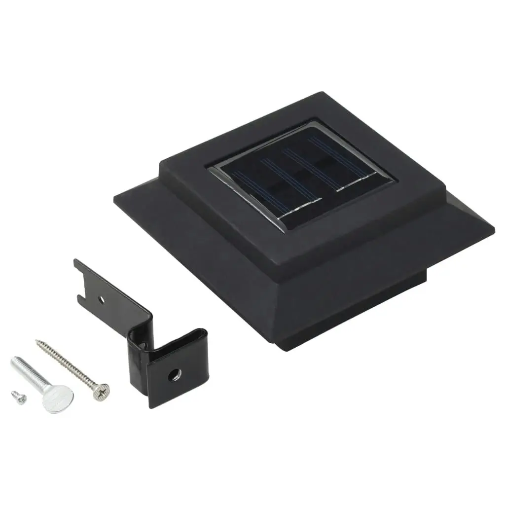 Outdoor Solar Lamps 12 pcs LED Square 12 cm Black 277136