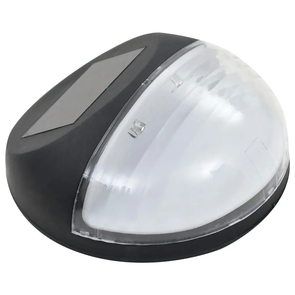 Outdoor Solar Wall Lamps LED 24 pcs Round Black 277139