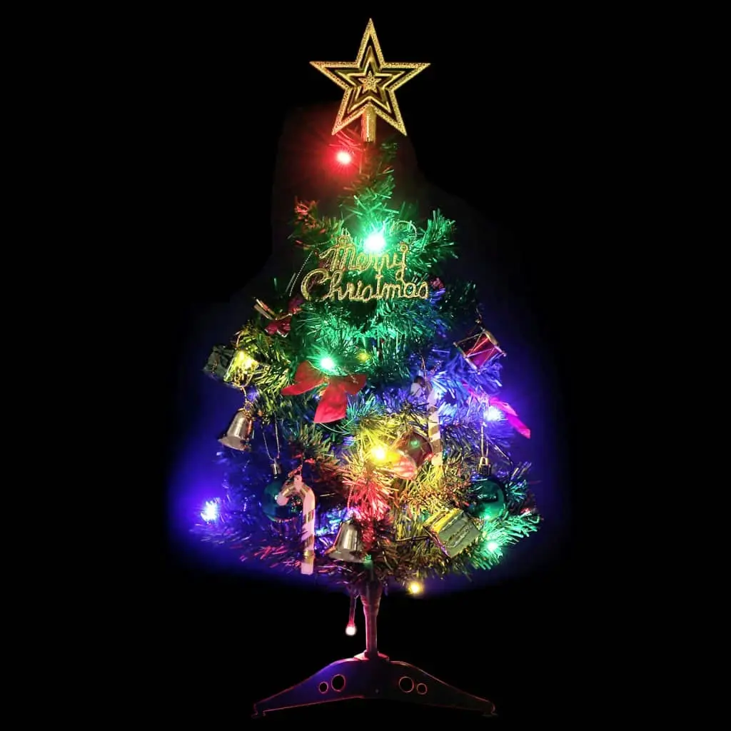 Mini Artificial Pre-lit Christmas Tree with 30 LEDs Green 60 cm 357768