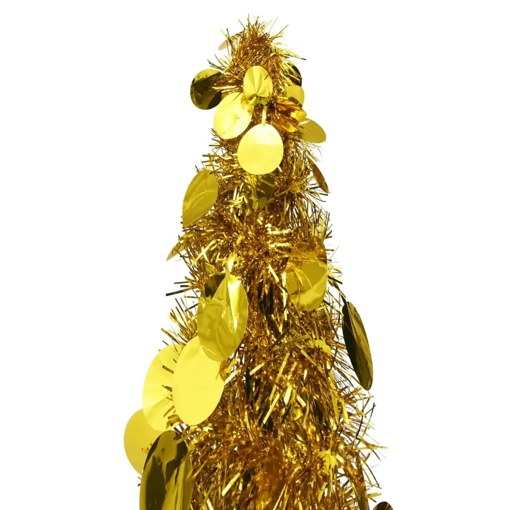 Pop-up Artificial Christmas Tree Gold 150 cm PET 320983