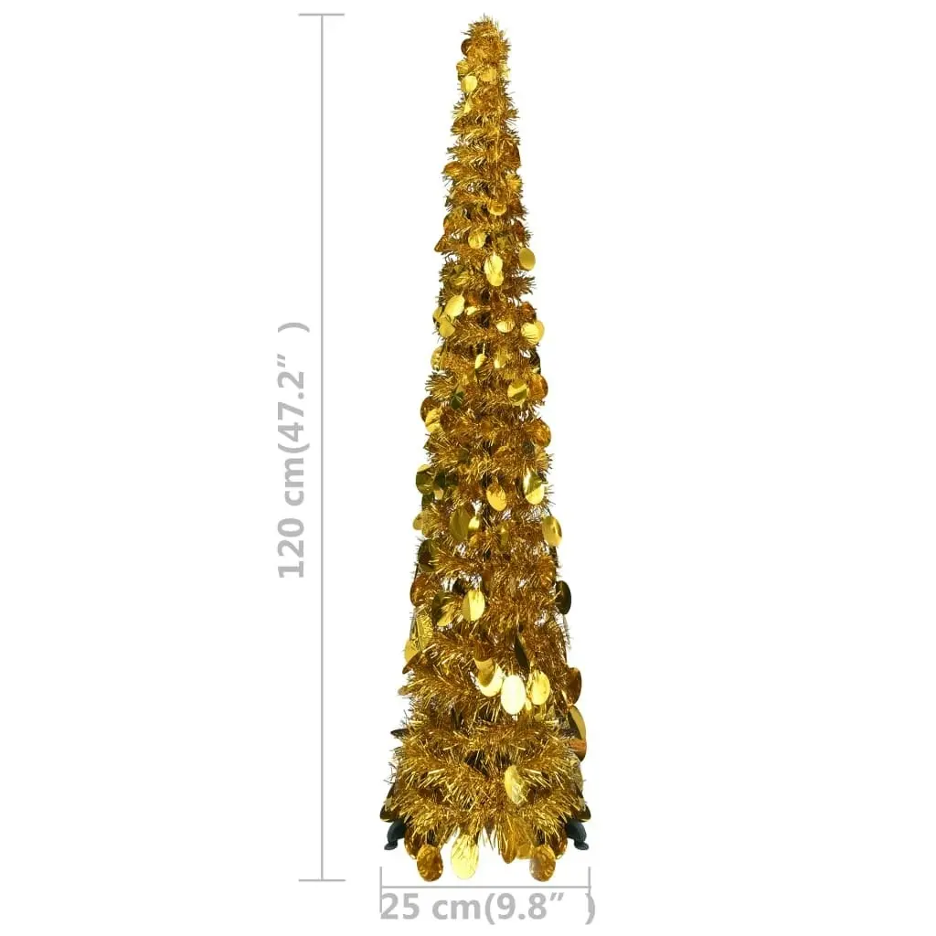 Pop-up Artificial Christmas Tree Gold 120 cm PET 320982