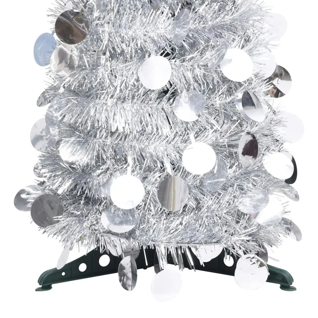 Pop-up Artificial Christmas Tree Silver 180 cm PET 320993