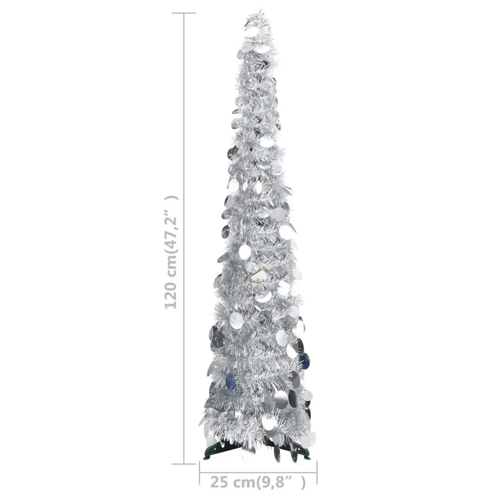 Pop-up Artificial Christmas Tree Silver 120 cm PET 320991