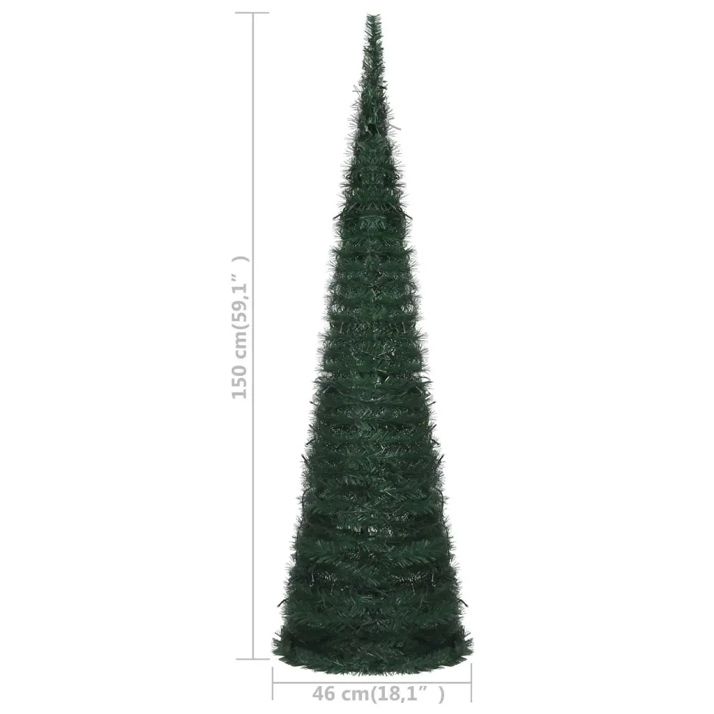 Pop-up String Artificial Pre-lit Christmas Tree Green 150 cm 321523