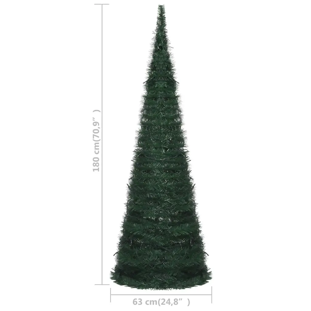 Pop-up String Artificial Pre-lit Christmas Tree Green 180 cm 321524