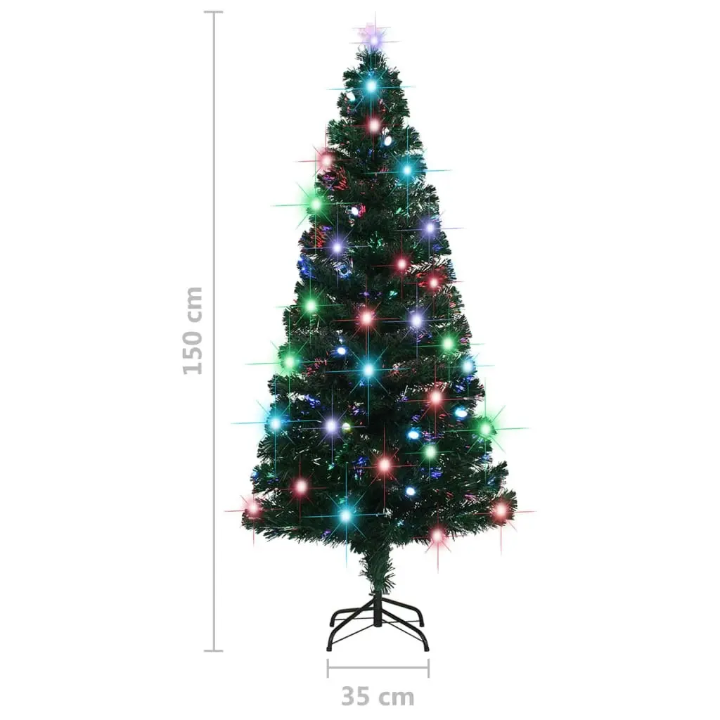 Pre-lit Christmas Tree with Stand 150 cm Fibre Optic 329073