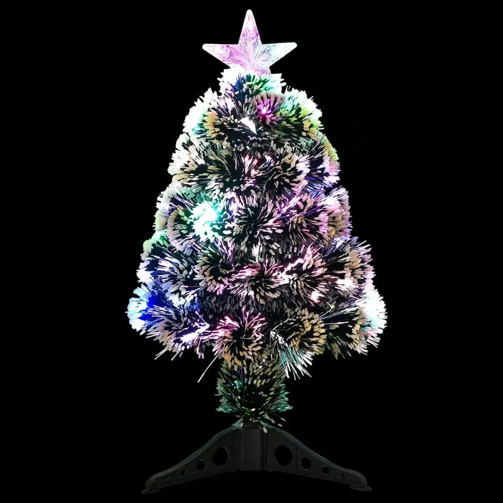 Pre-lit Christmas Tree Green and White 64 cm Fibre Optic 329065