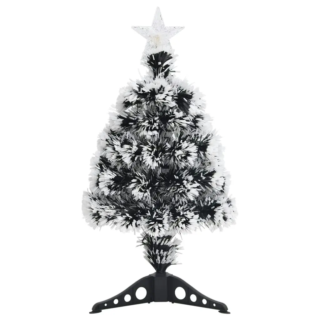 Pre-lit Christmas Tree Green and White 64 cm Fibre Optic 329065